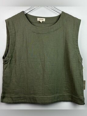 Haven Well Within NWT Green Organic Fibers Sleeveless Gauzy Top
